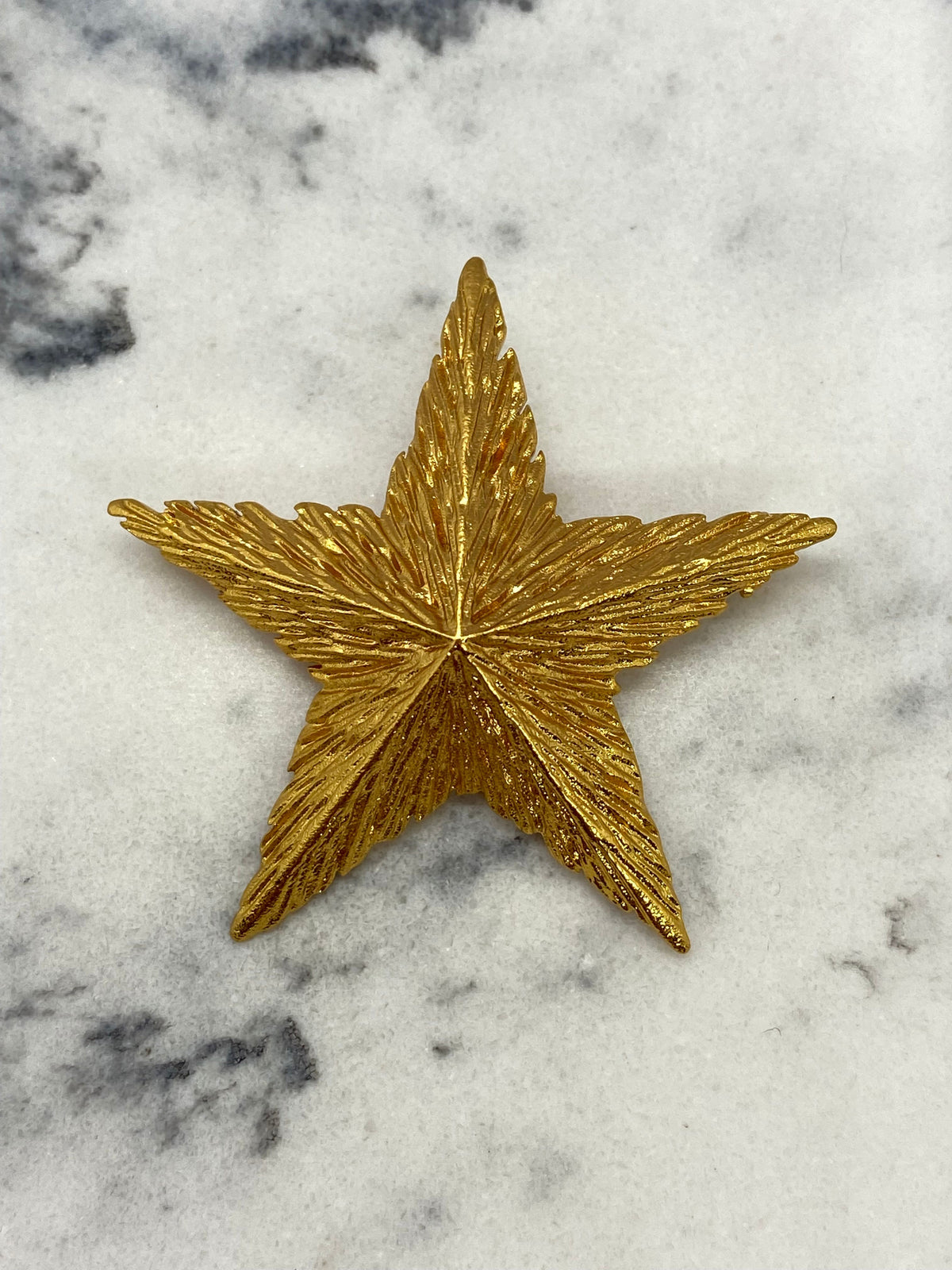 YSL Yves Saint Laurent Gold Tone Star Brooch Pin - Pre owned