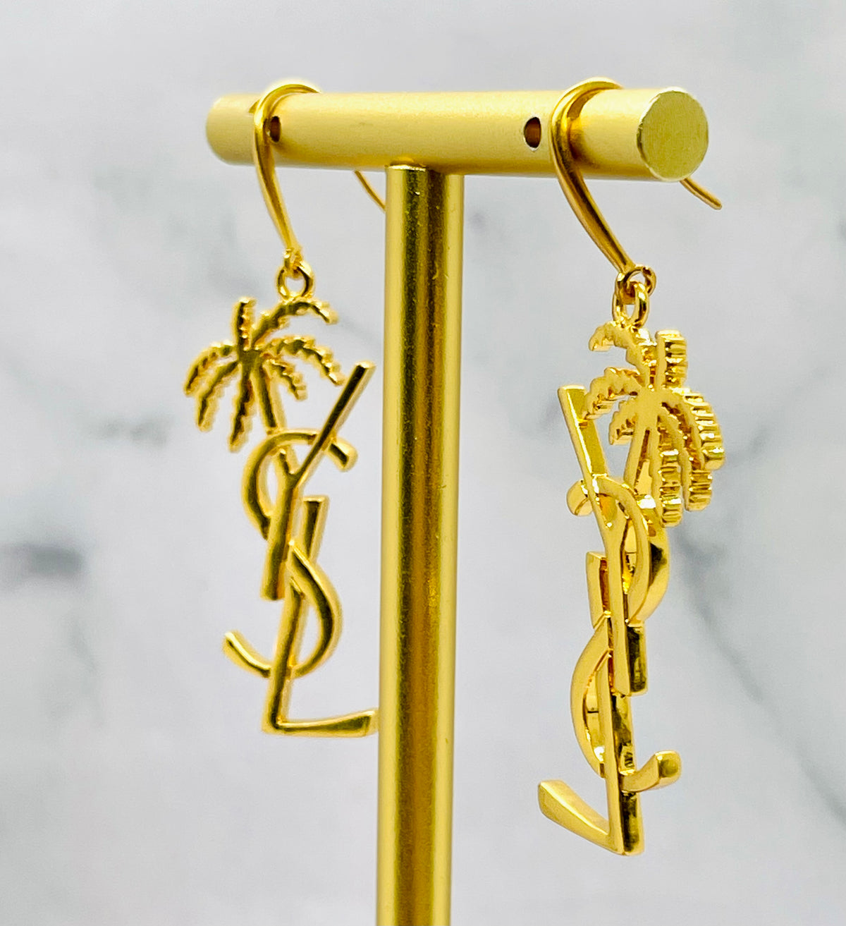 YSL YVES SAINT LAURENT Palm Tree Earrings - Pre owned