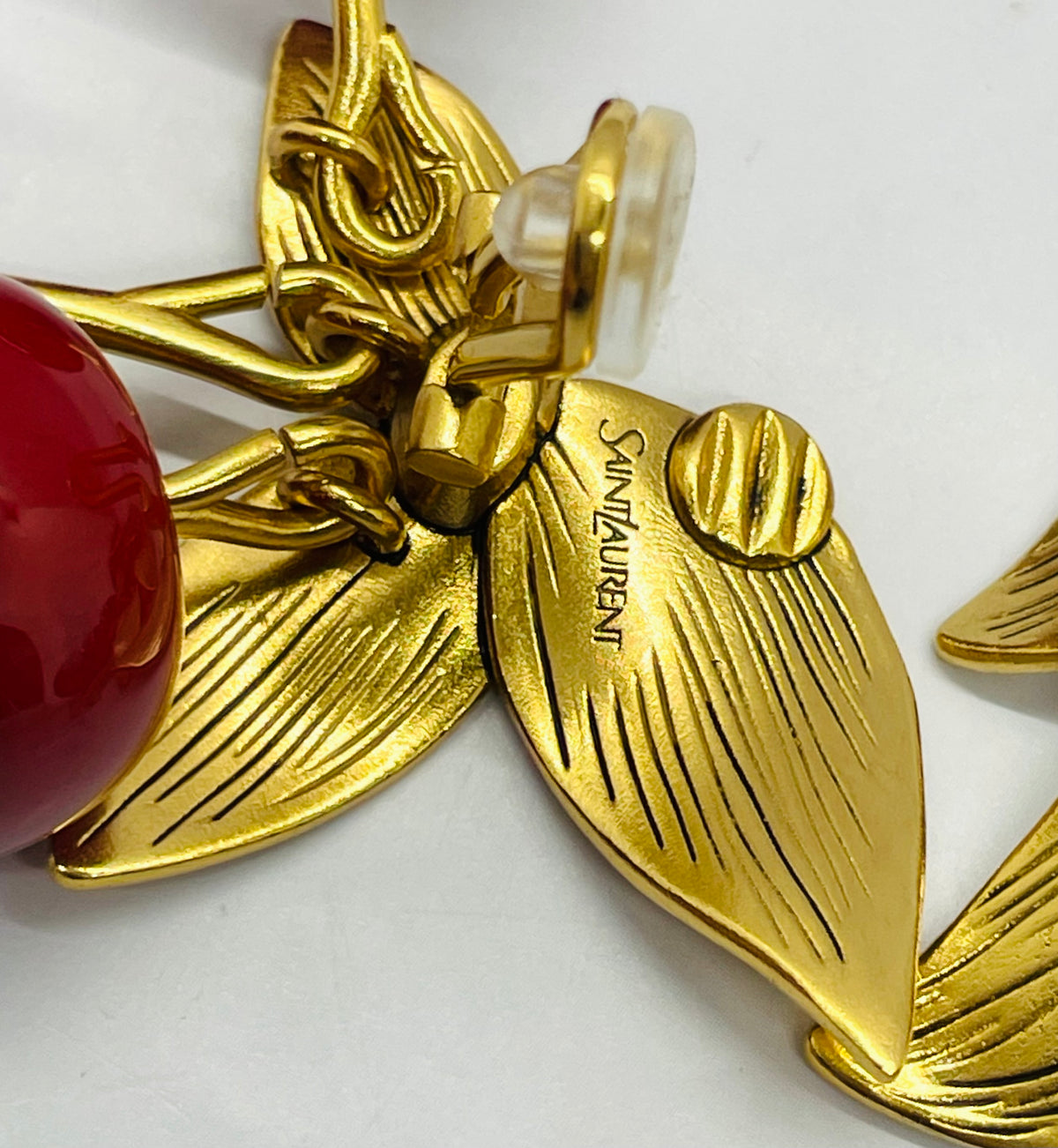 YSL YVES SAINT LAURENT Cherry Statement Earrings - Pre owned