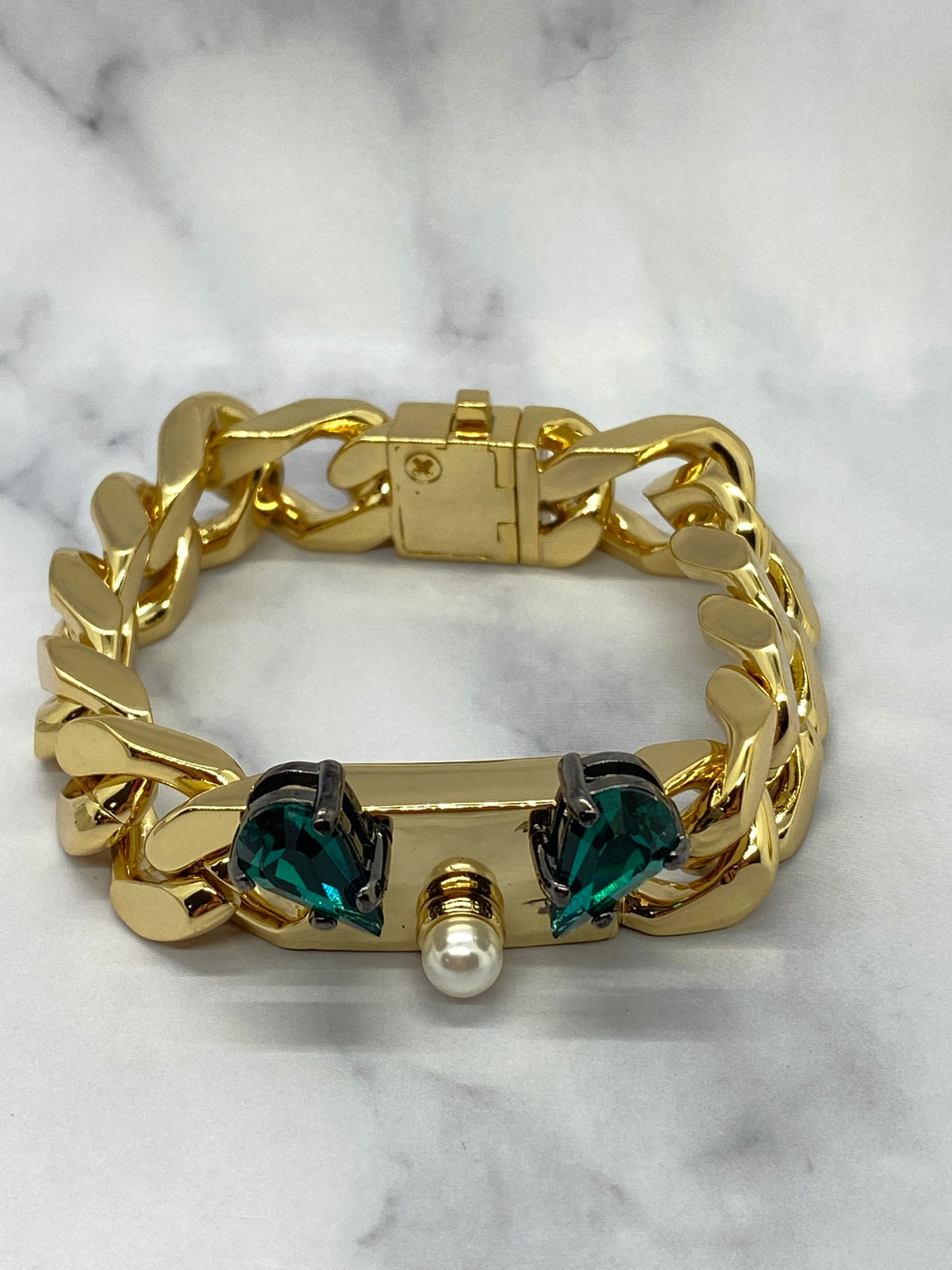FENDI Gold Tone Chain Bracelet - Size M - Pre owned