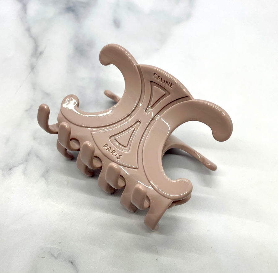 Auth CELINE Mauve Monogram Hair Clip - Pre owned