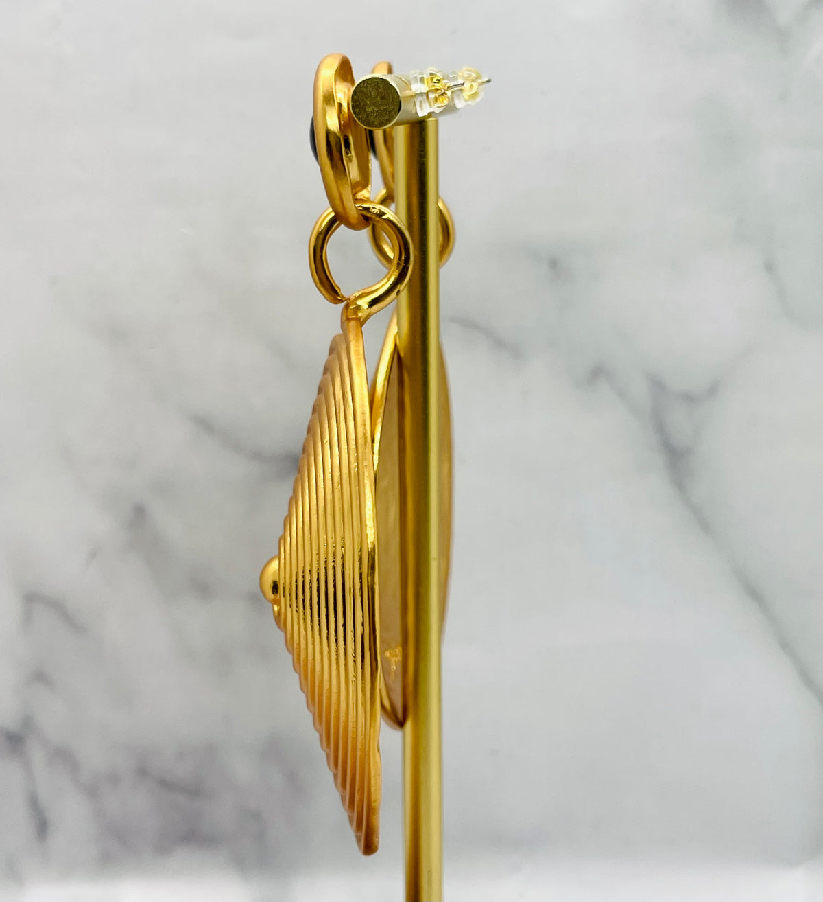 SCHIAPARELLI Spiral Disc Statement Earrings - Pre owned