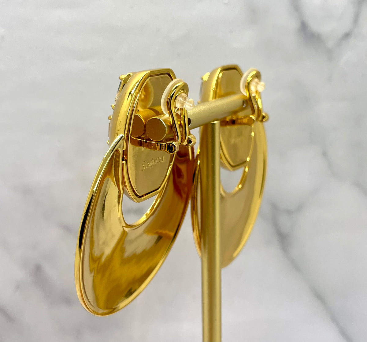 YSL YVES SAINT LAURENT Statement Clip On Earrings - Pre owned