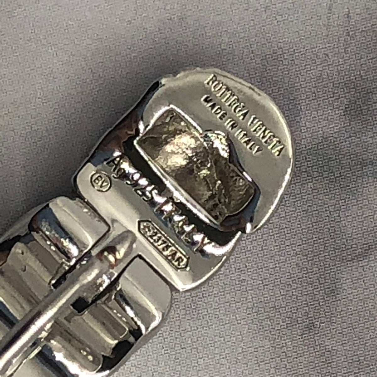 BOTTEGA VENETA Silver Tone Hoop Earrings - Pre owned