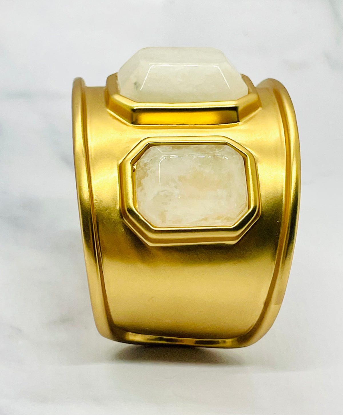 GOOSSENS Paris Brass Stone Cuff Bracelet - Pre owned
