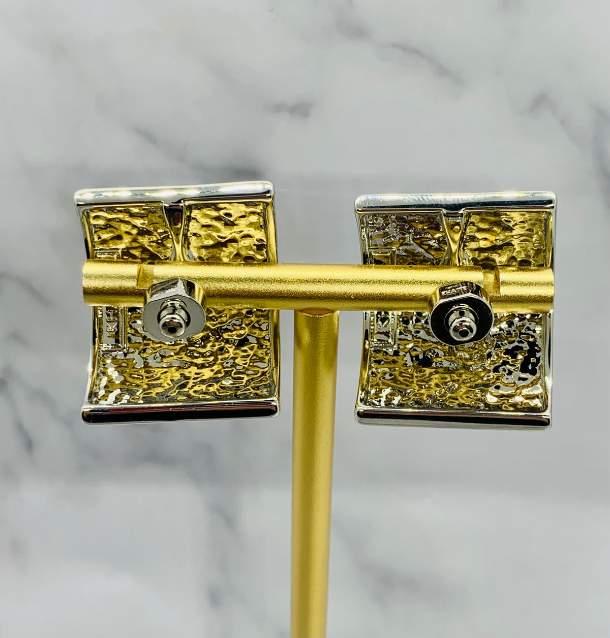 KHAITE Silver Tone Square Earrings - Pre owned
