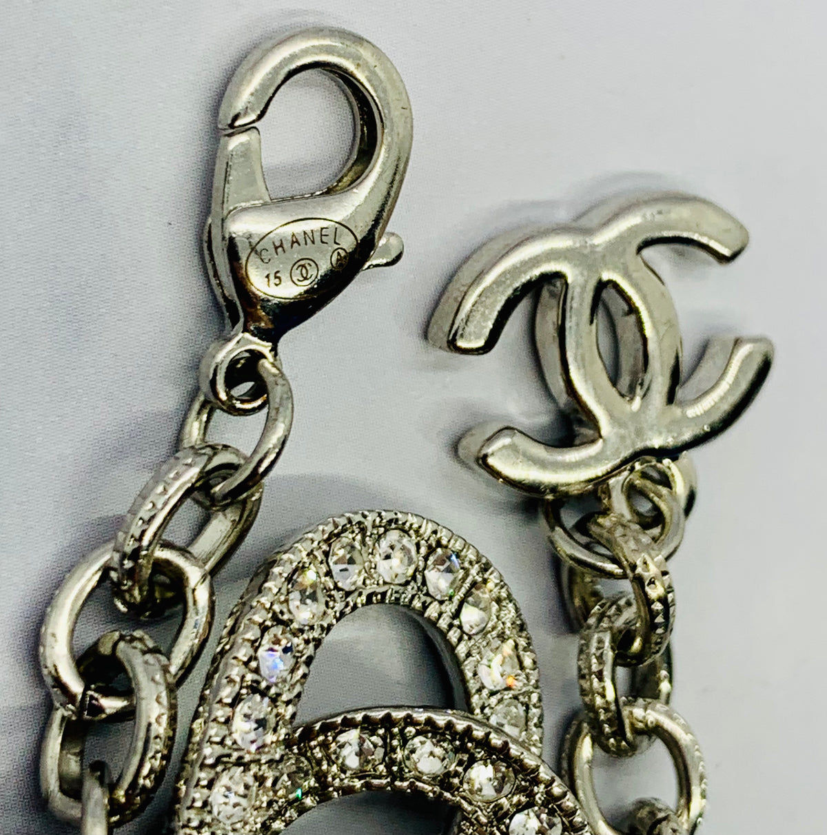 CHANEL CC 2015 Rhinestone Infinity Bracelet - USED
