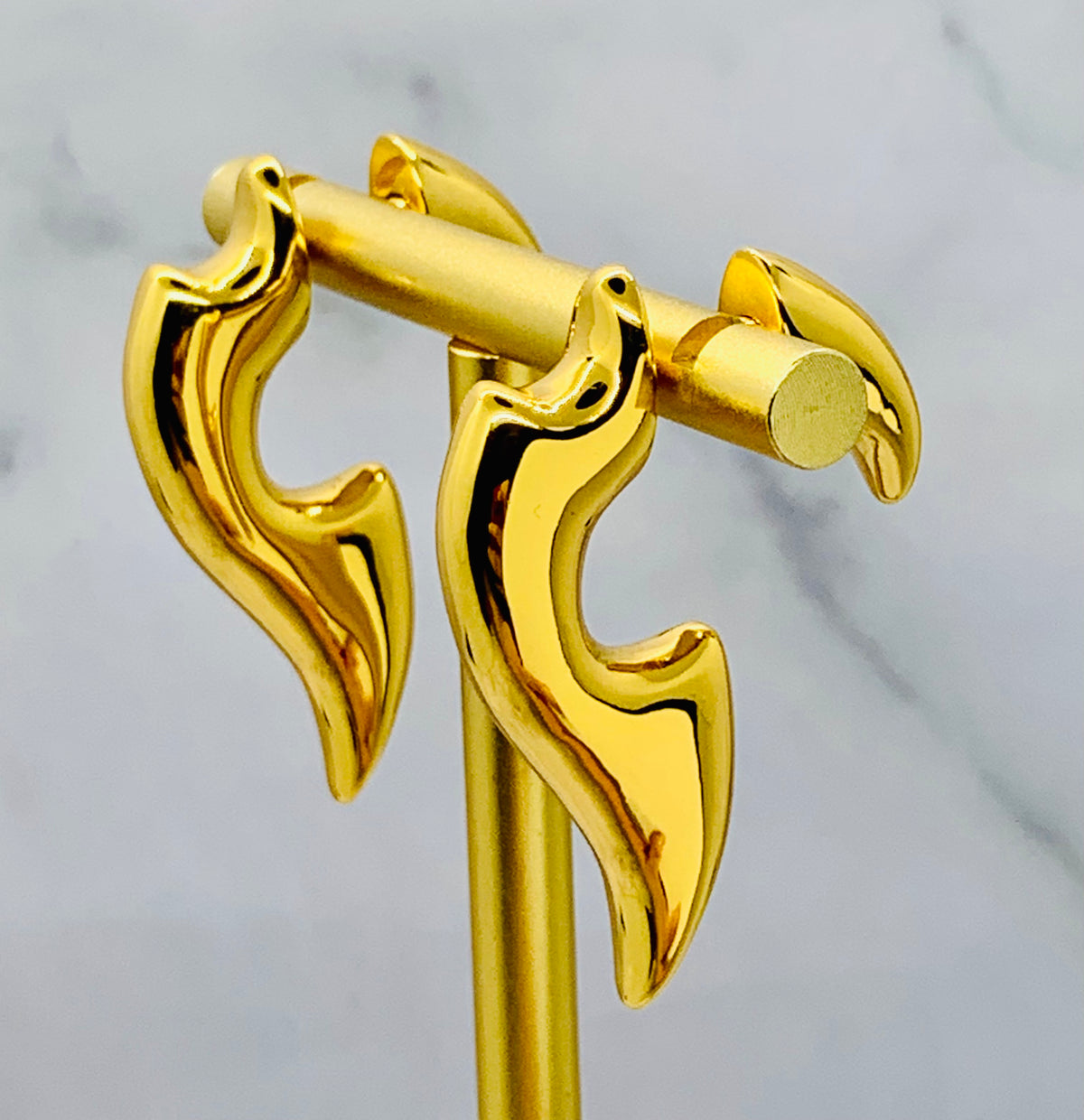 BOTTEGA VENETA Tribal Gold Tone Earrings - Pre owned