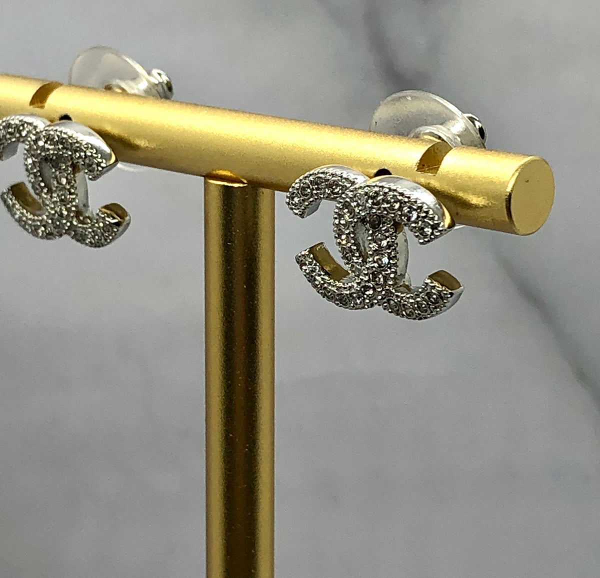 CHANEL CC Rhinestone Earrings - Pre owned