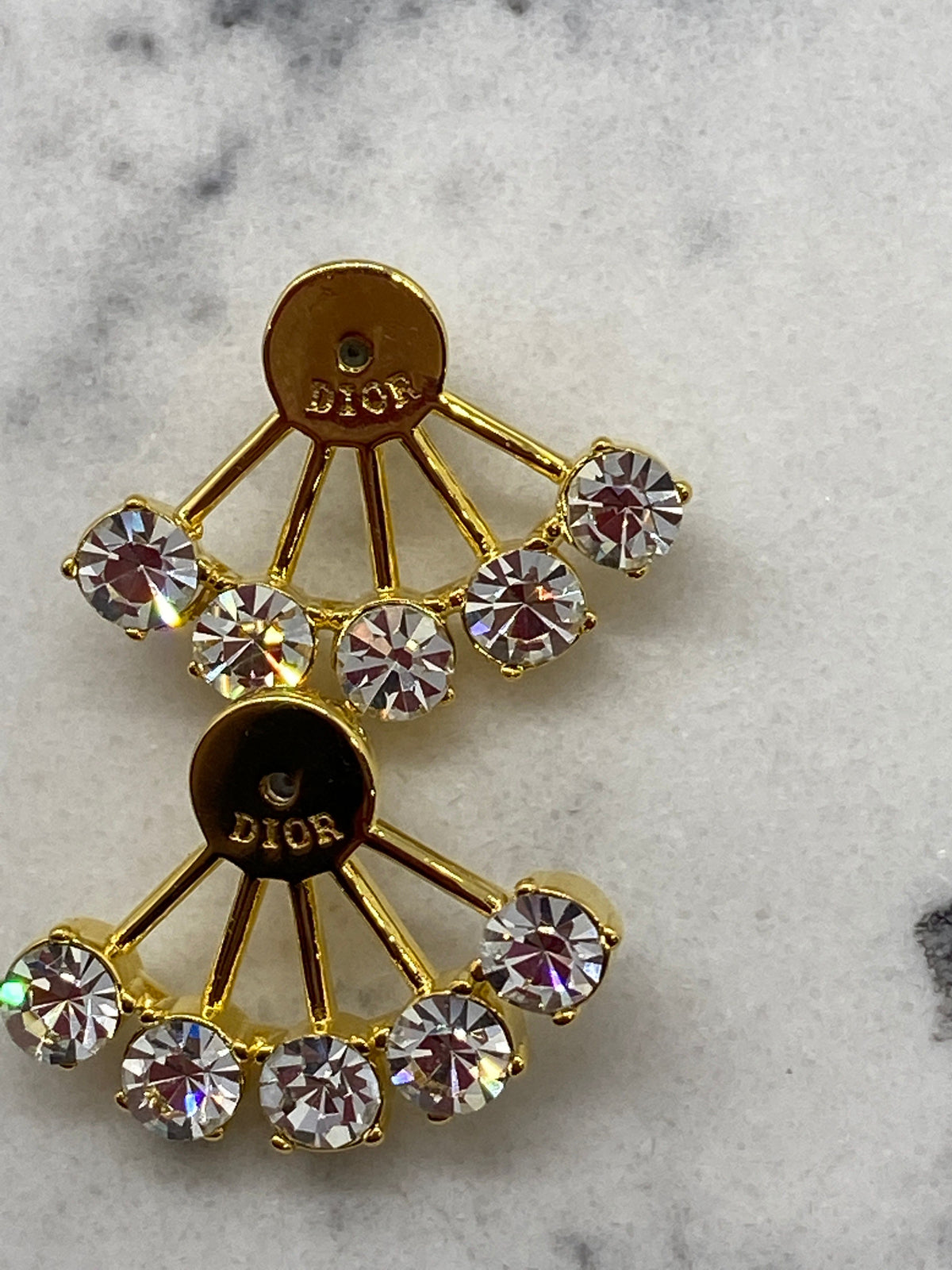 CHRISTIAN DIOR CD Rhinestone Earrings - Pre owned