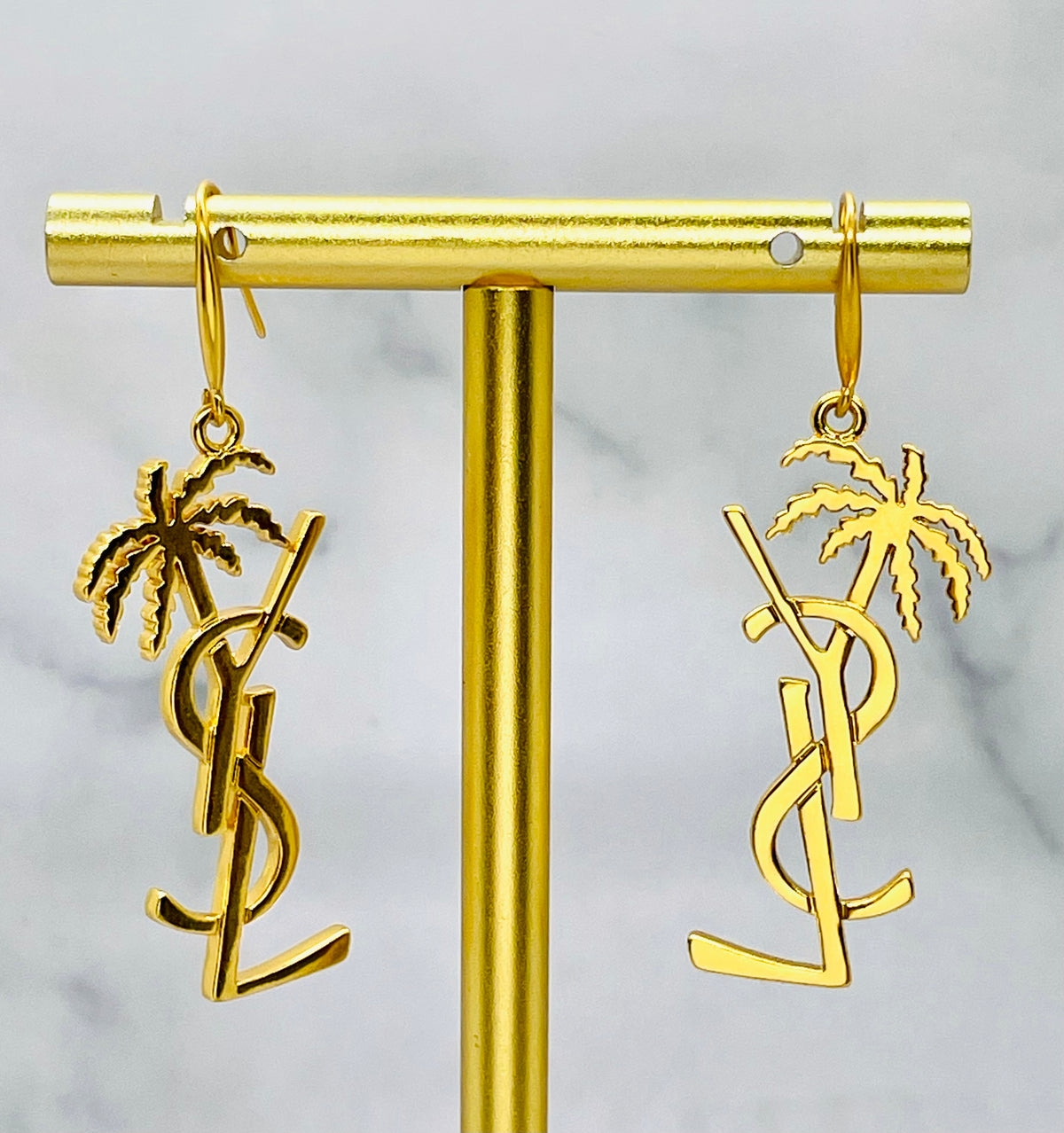 YSL YVES SAINT LAURENT Palm Tree Earrings - Pre owned