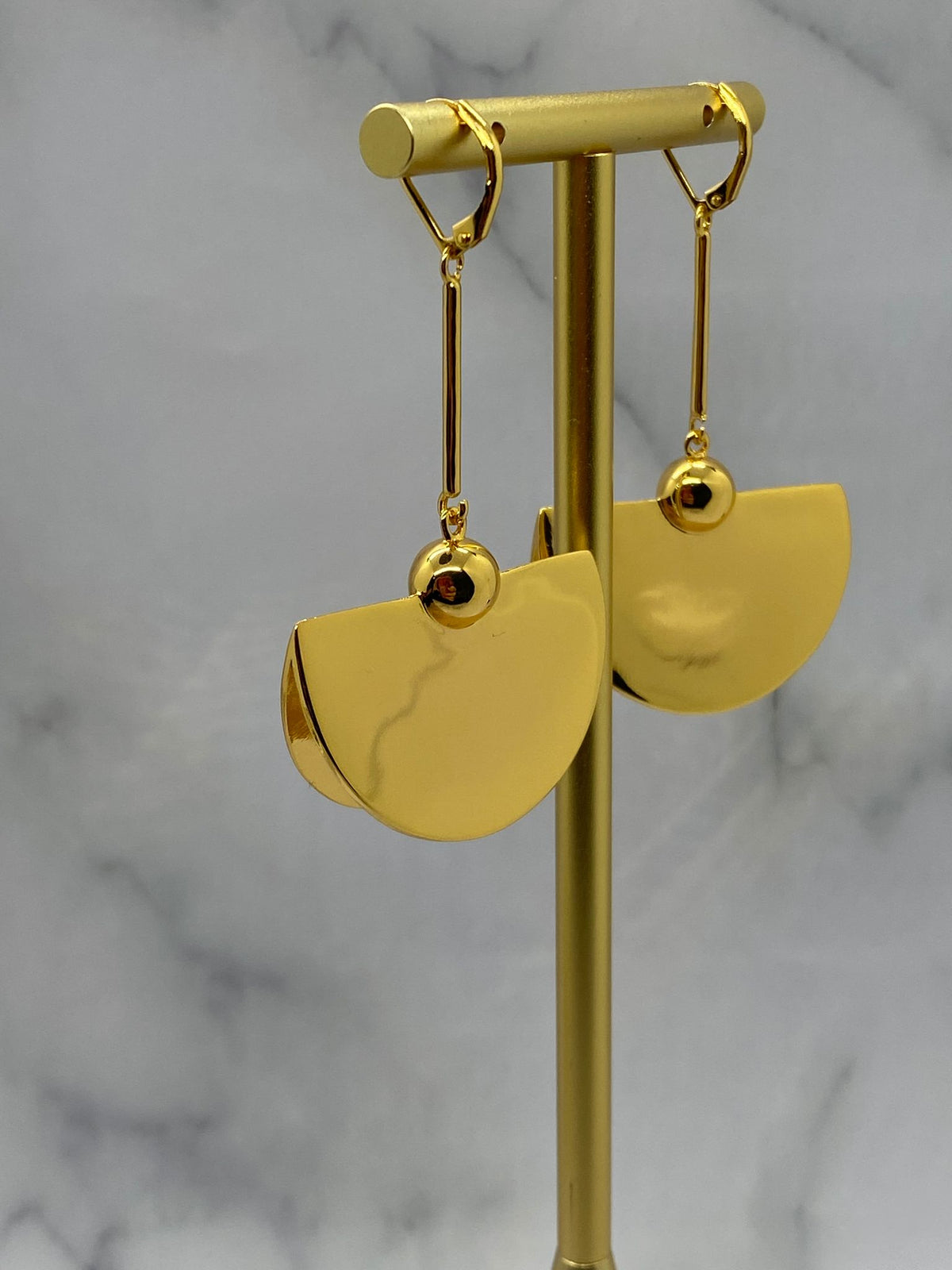CELINE Gold Tone Pendant Earrings - Pre owned