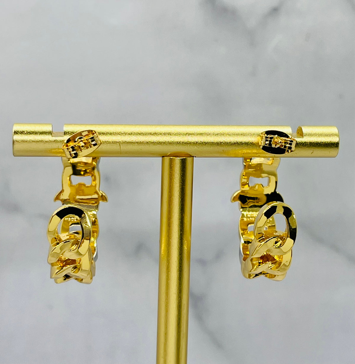 VERSACE Medusa Silver & Gold Hoop Earrings - Pre owned
