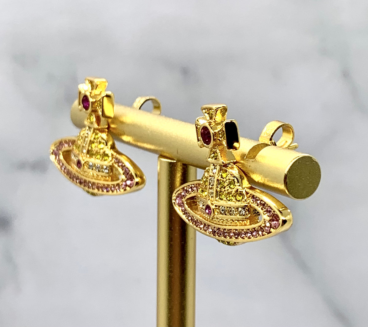 VIVIENNE WESTWOOD Orb Rhinestone Earrings - Pre owned