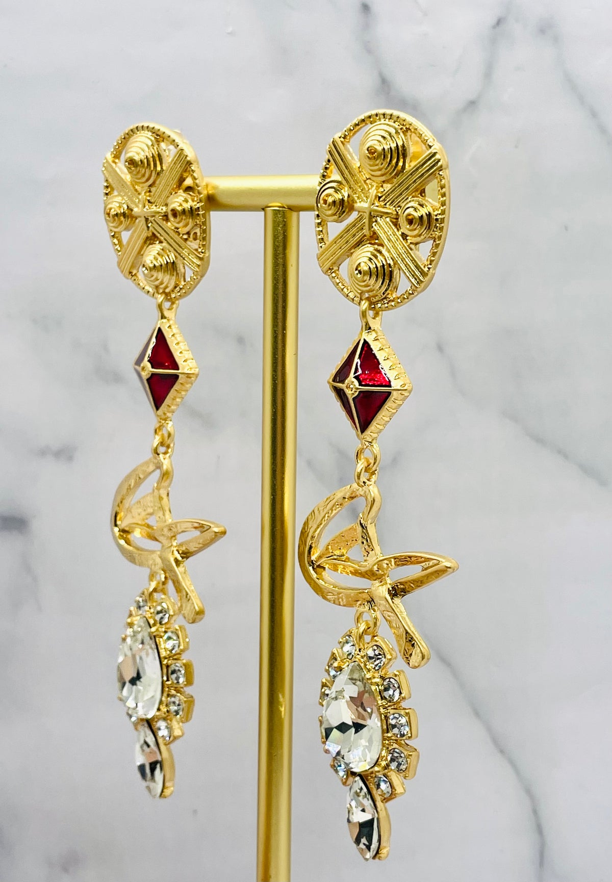 CHRISTIAN LACROIX Monogram Pendant Earrings - Pre owned