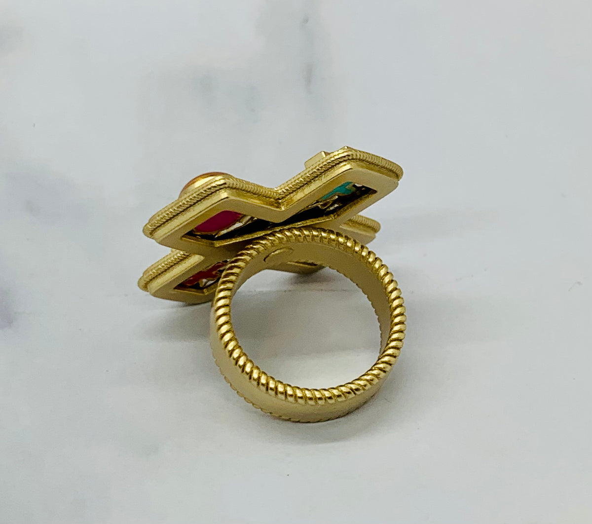 CHANEL Vintage Cross Ring - Size 7 , USED