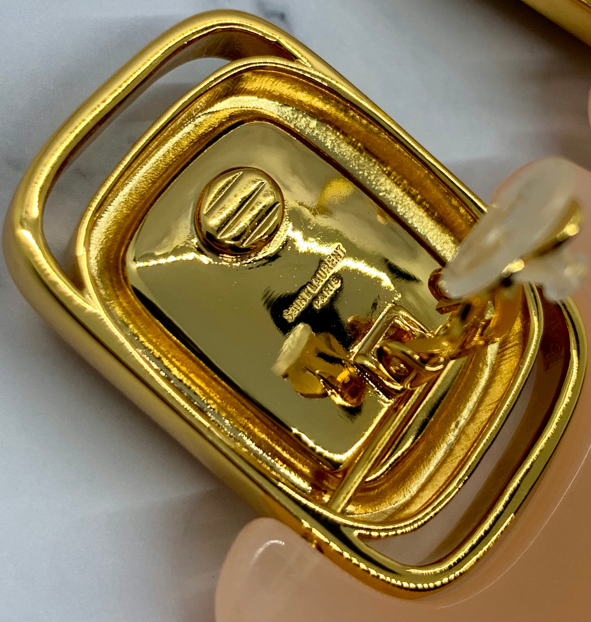 YSL YVES SAINT LAURENT Cabochon Clip On Earrings - Pre owned