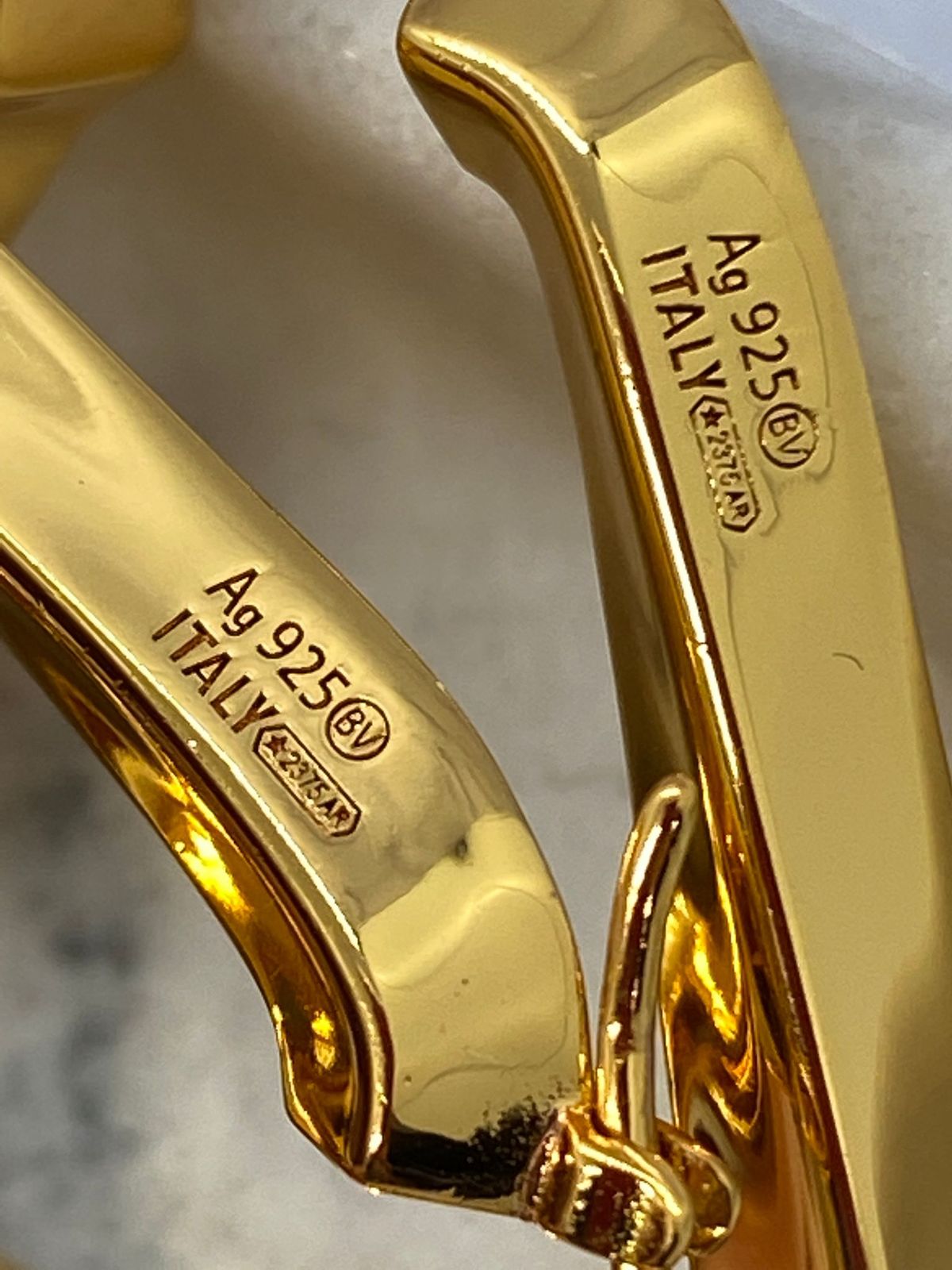 BOTTEGA VENETA Gold Tone Hoop Earrings - Pre owned