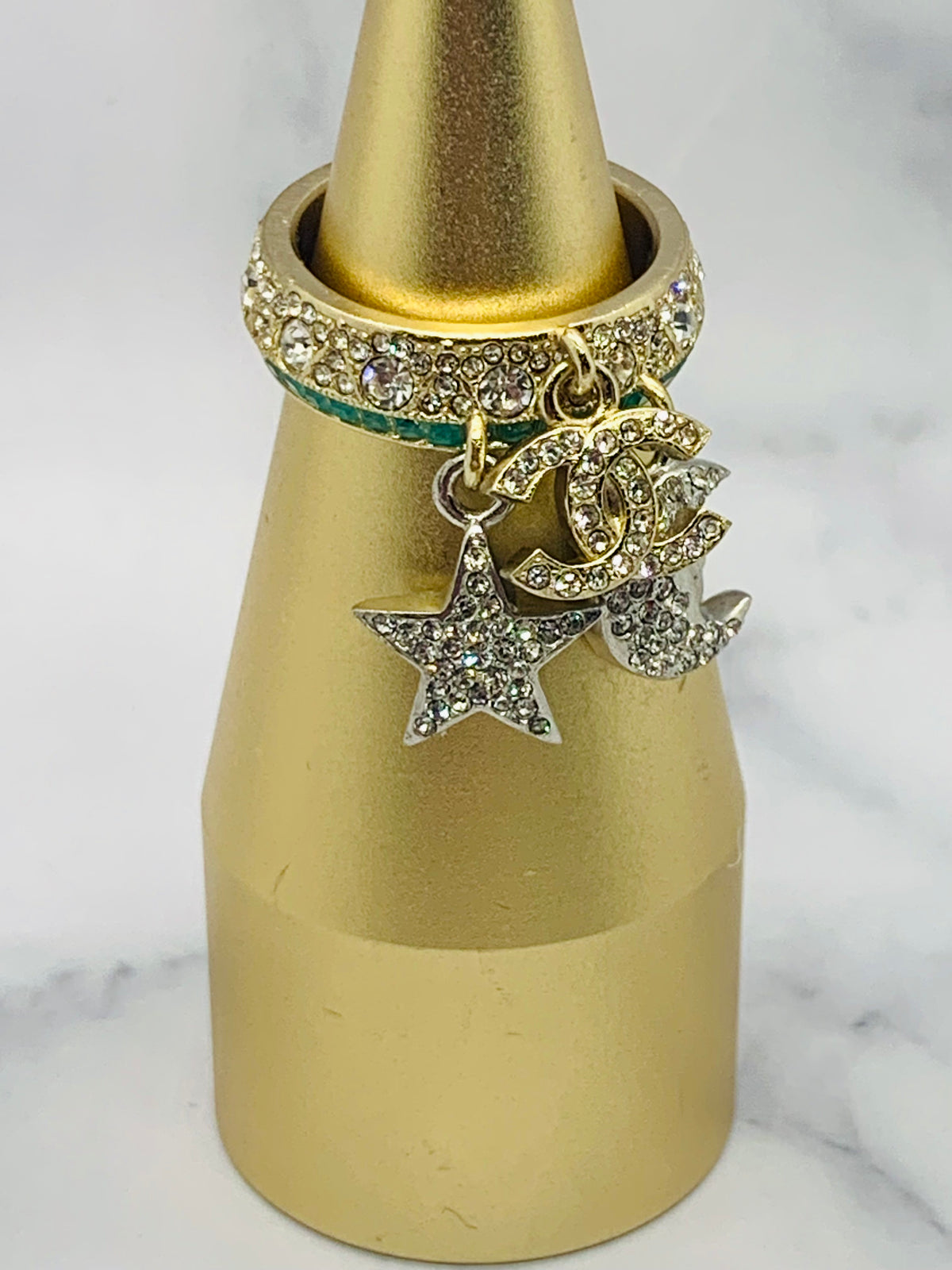 CHANEL CC Sun Moon Star Ring Size 7 M - Pre owned