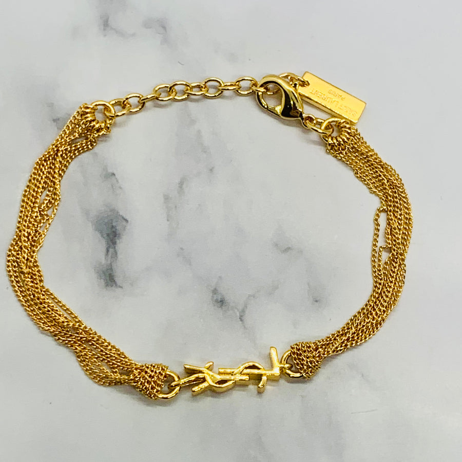 YSL YVES SAINT LAURENT Monogram Chain Bracelet - Pre owned