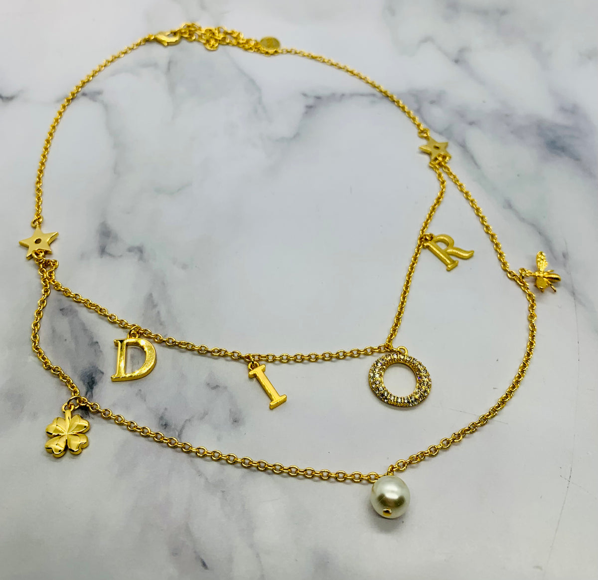 CHRISTIAN DIOR Layered Monogram Necklace - Pre owned