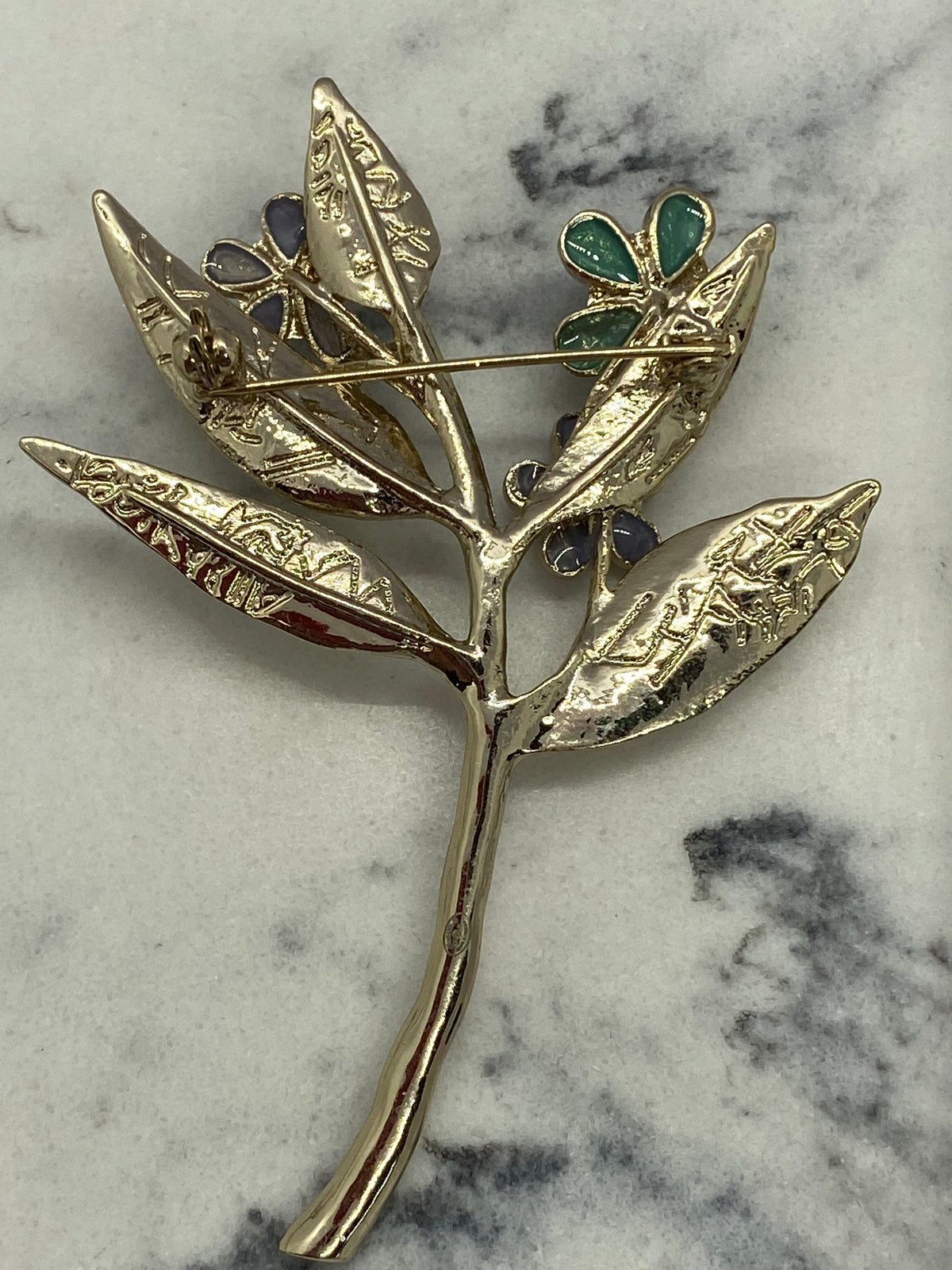 CHANEL CC Flower Branch Brooch - DAMAGED