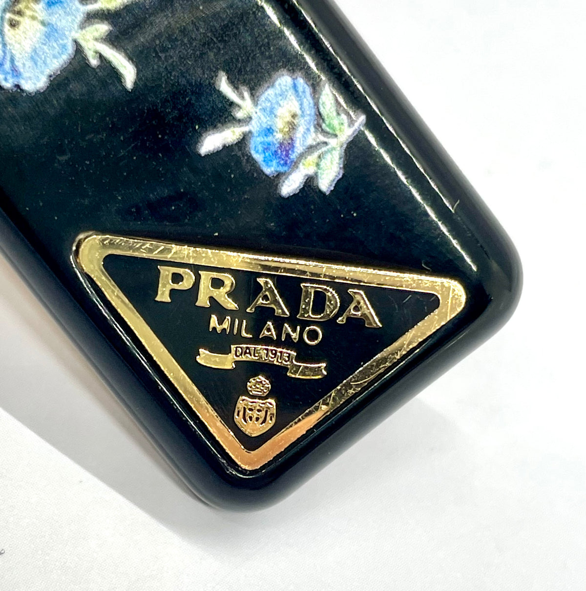 PRADA Floral Print Hair Clip Barrette - Pre owned