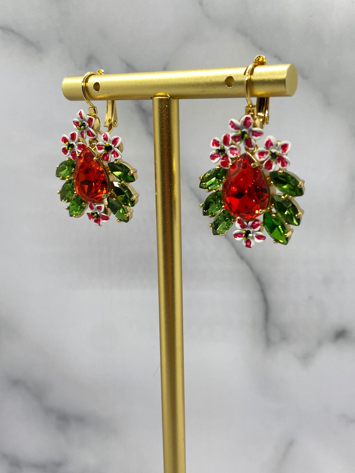 DOLCE & GABBANA Rhinestone Pendant Earrings - Pre owned