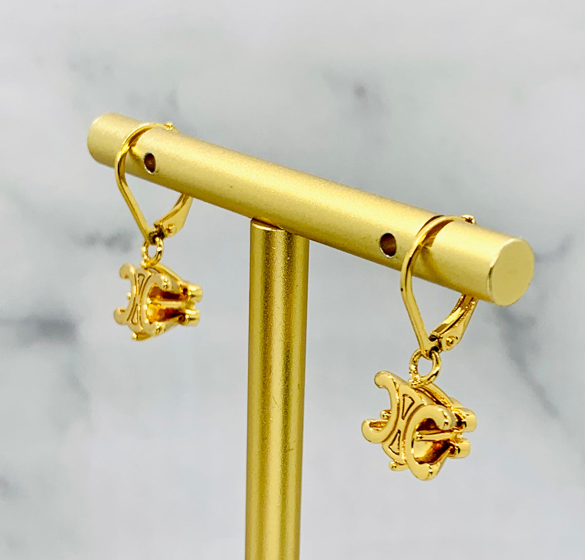 CELINE Monogram Pendant Earrings - Pre owned