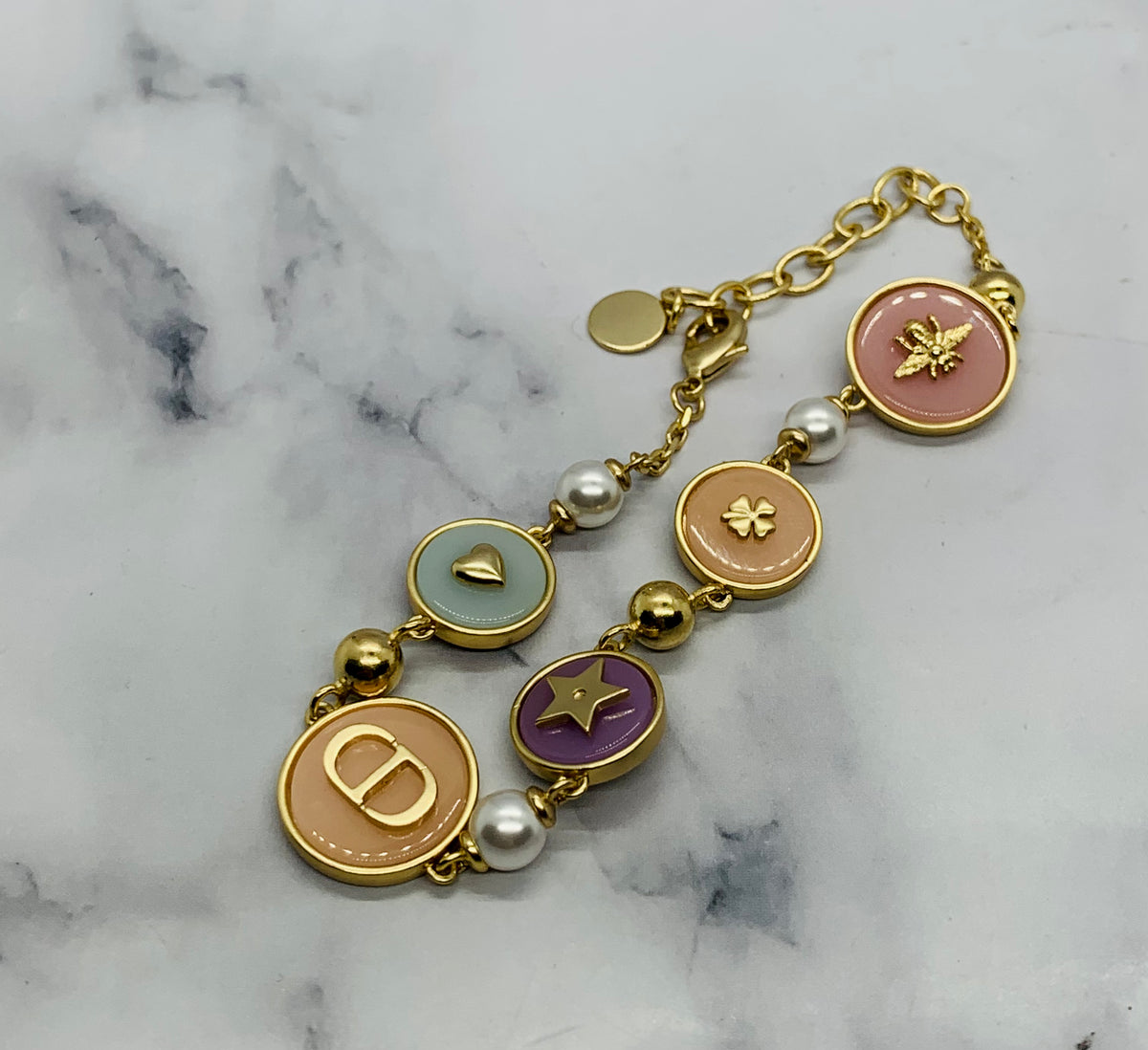 CHRISTIAN DIOR CD Pastel Charm Bracelet - Pre owned