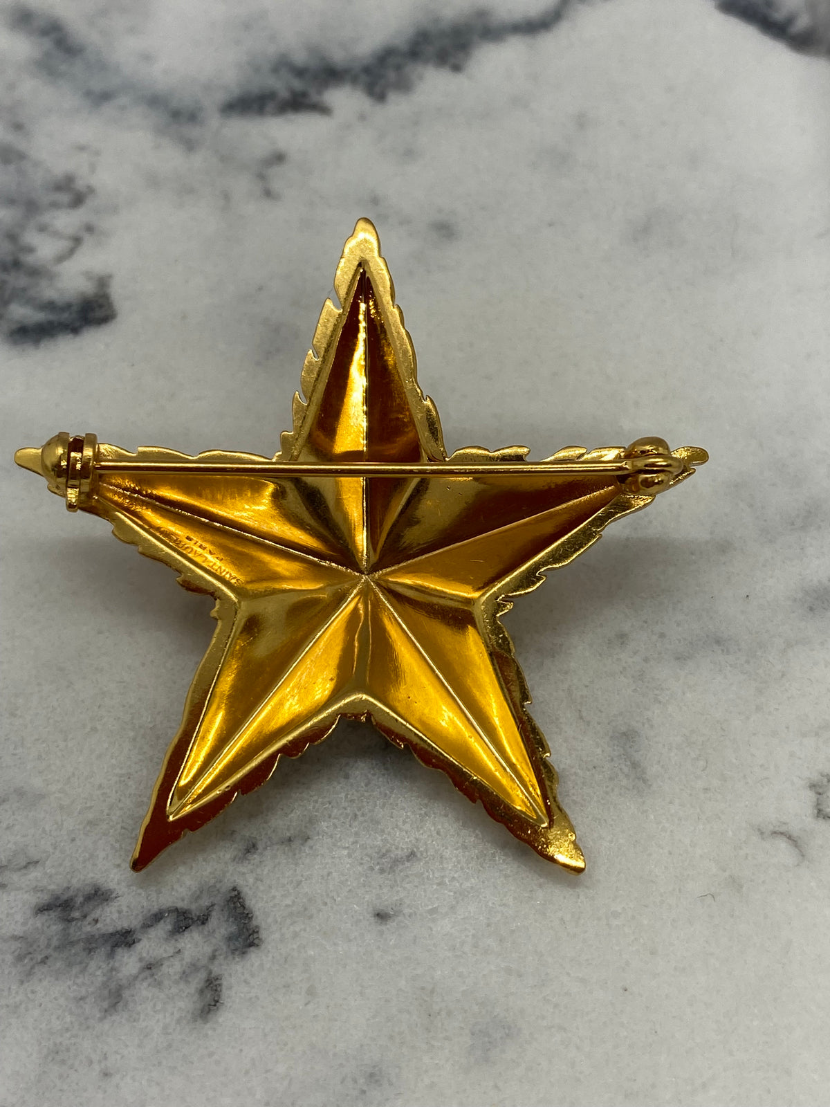 YSL YVES SAINT LAURENT Brass Star Brooch Pin - Pre owned