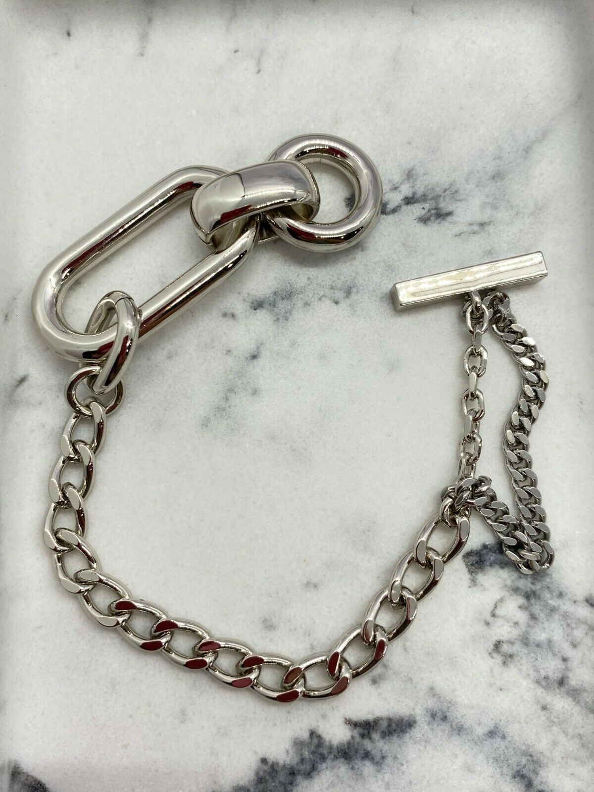 BOTTEGA VENETA Silver Tone Chain Bracelet - Pre owned