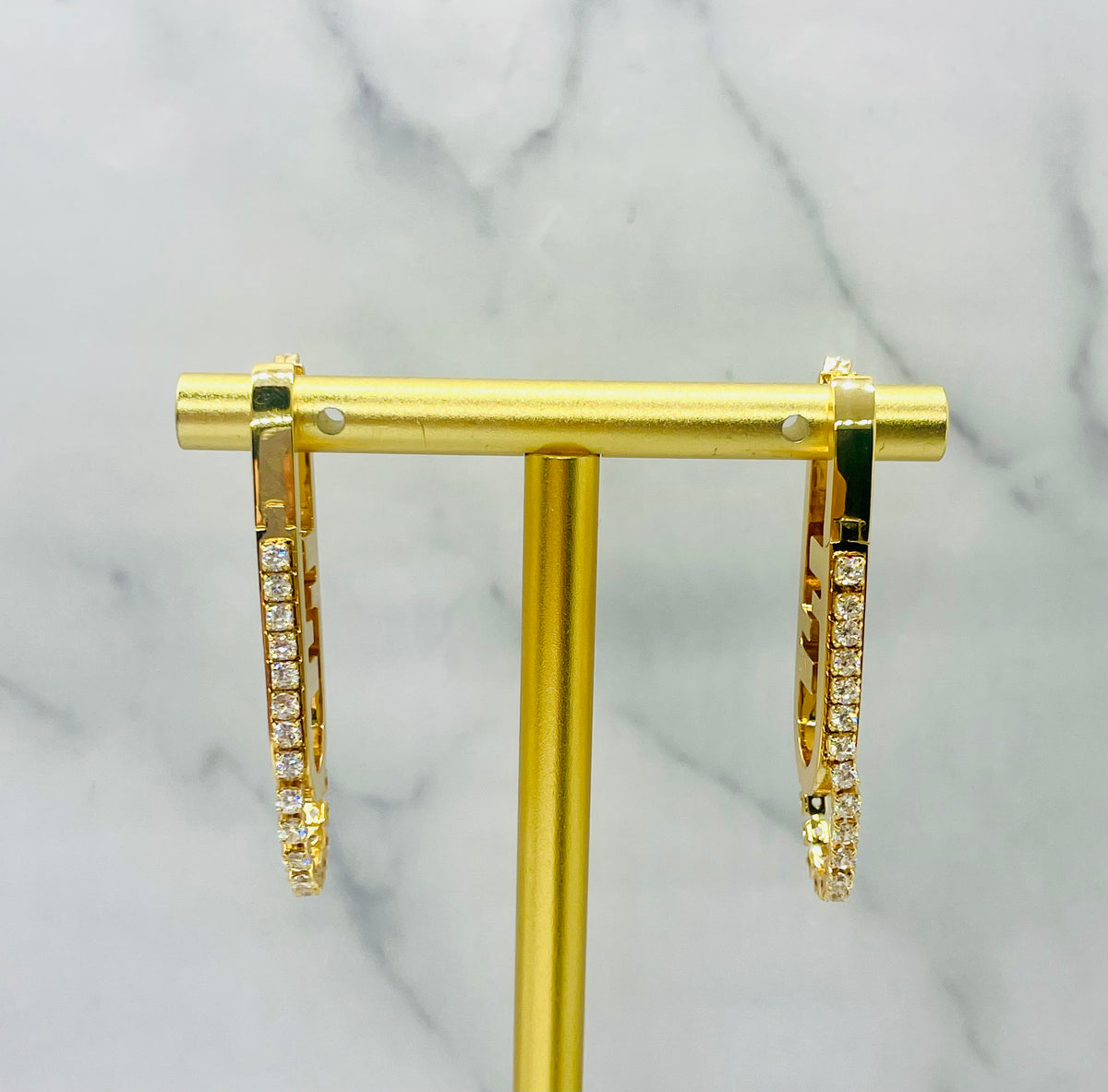 FENDI FF Rhinestone Monogram Earrings - Pre owned