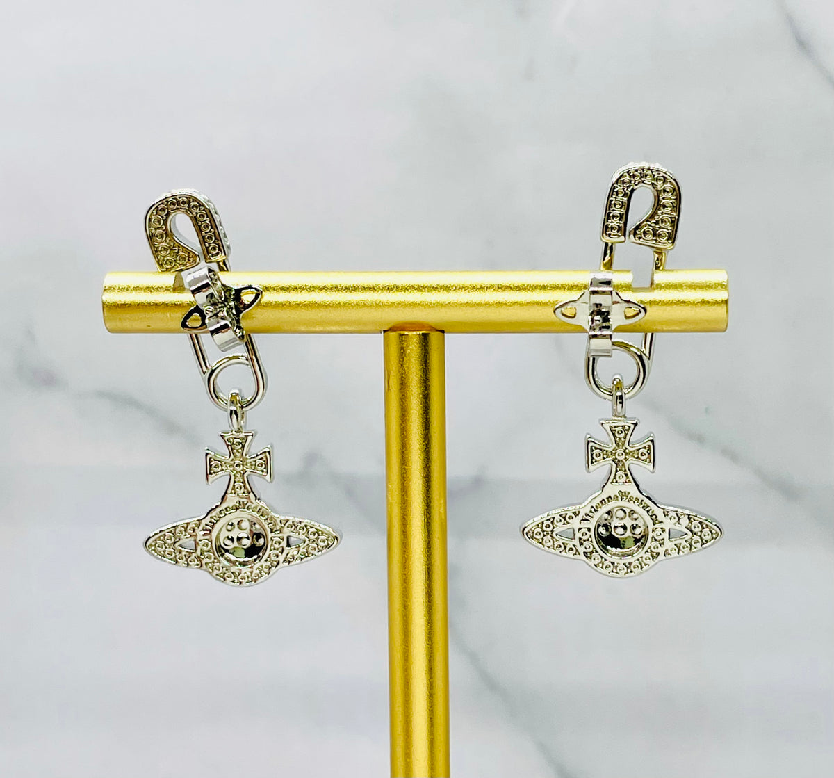 VIVIENNE WESTWOOD Orb Rhinestone Earrings - Pre owned