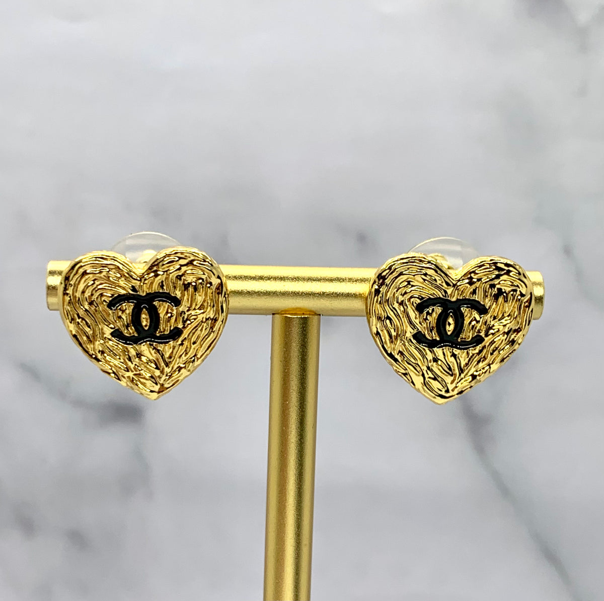 CHANEL CC Heart Earrings - Pre owned
