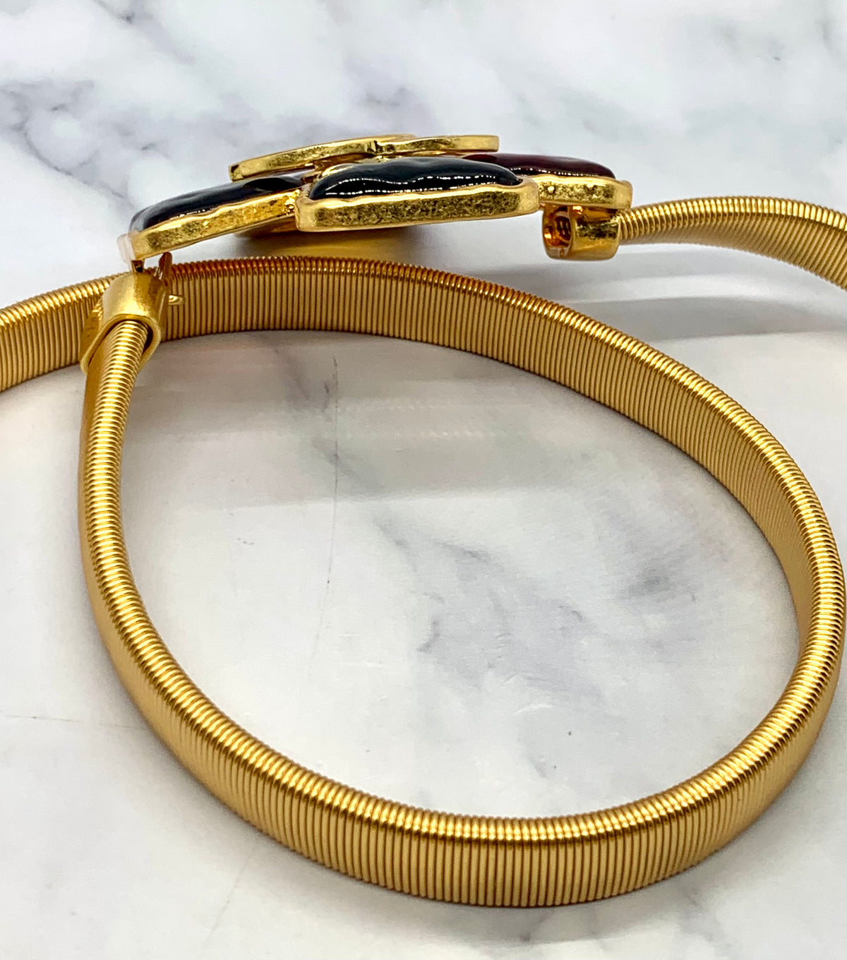 CHANEL CC VINTAGE RARE Cross Stretchy Belt - Pre owned