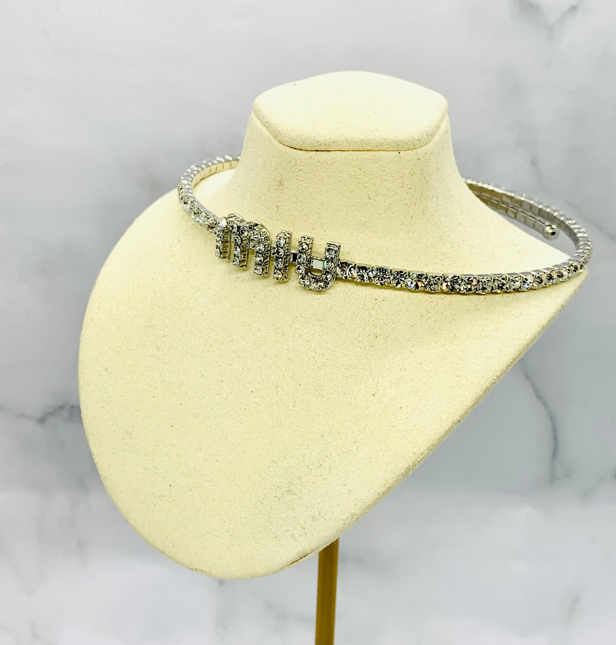 MIU MIU Rhinestone Choker Necklace - Pre owned