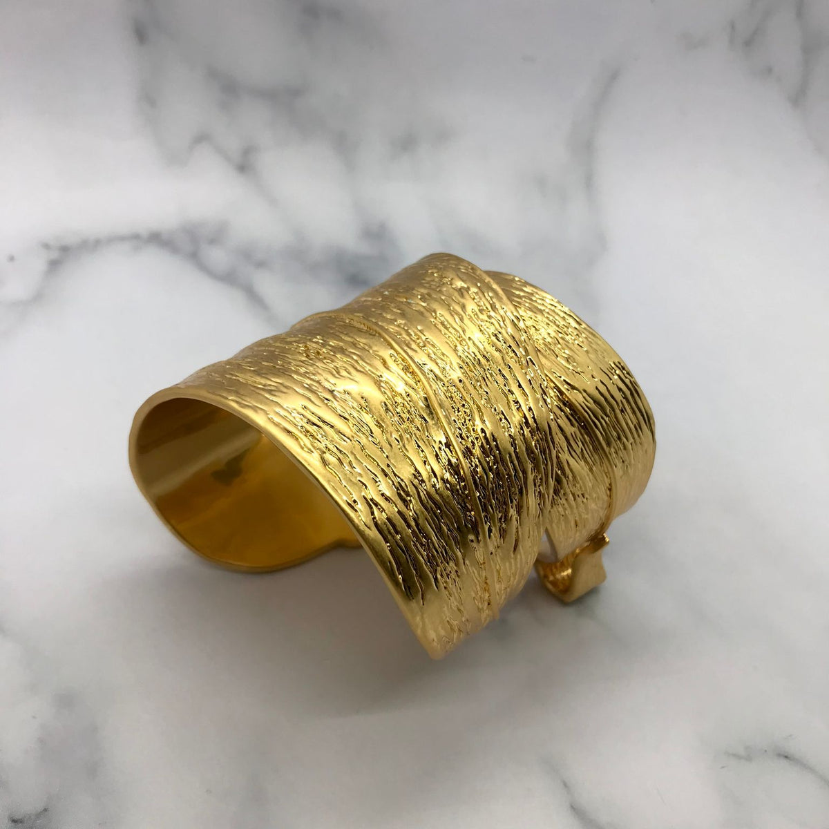 YSL YVES SAINT LAURENT Gold Tone Cuff Bracelet - Pre owned