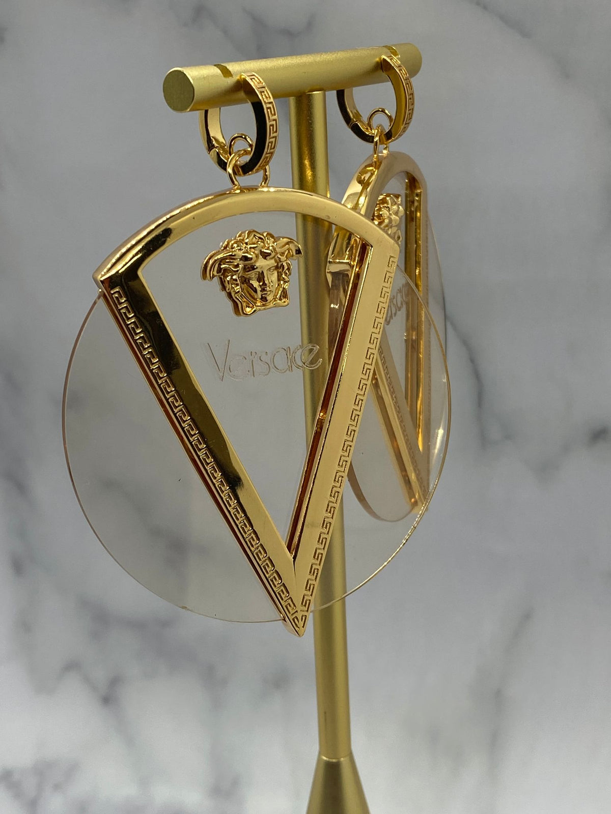 VERSACE Medusa Acrylic V Earrings - Pre owned