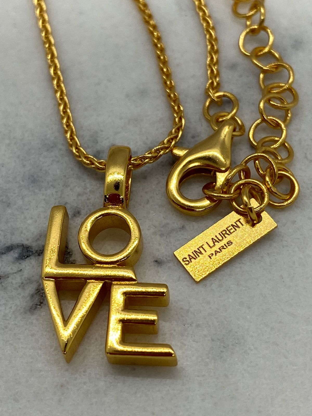YSL Yves Saint Laurent LOVE Gold Tone Necklace - Pre owned