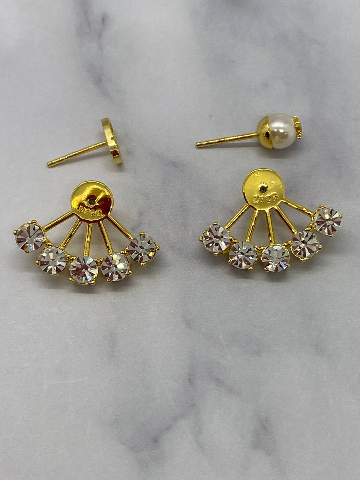 CHRISTIAN DIOR CD Rhinestone Earrings - Pre owned