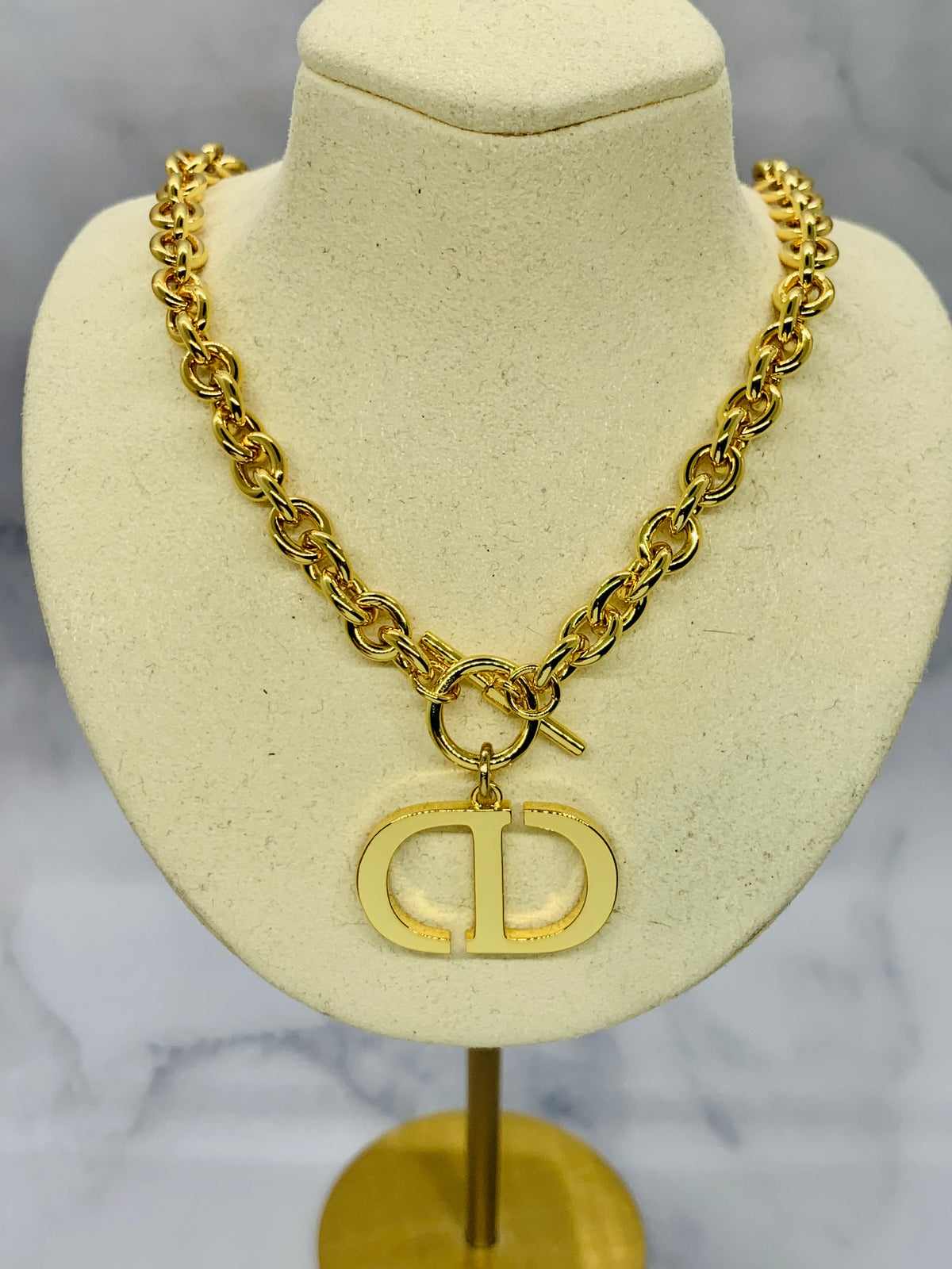 CHRISTIAN DIOR CD Rhinestone Necklace - Pre owned