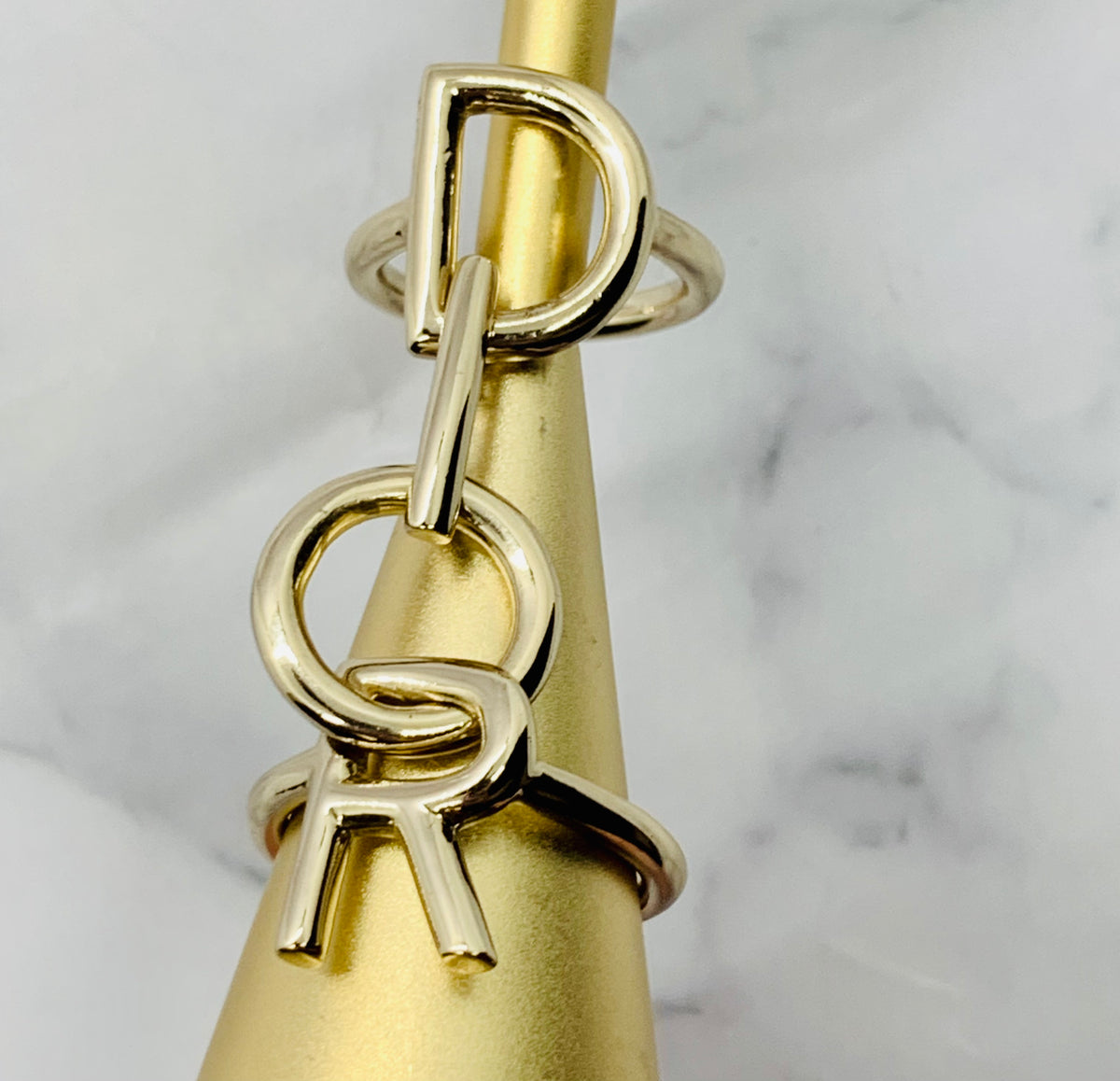 CHRISTIAN DIOR Silver Monogram Ring Size 6 - Pre owned
