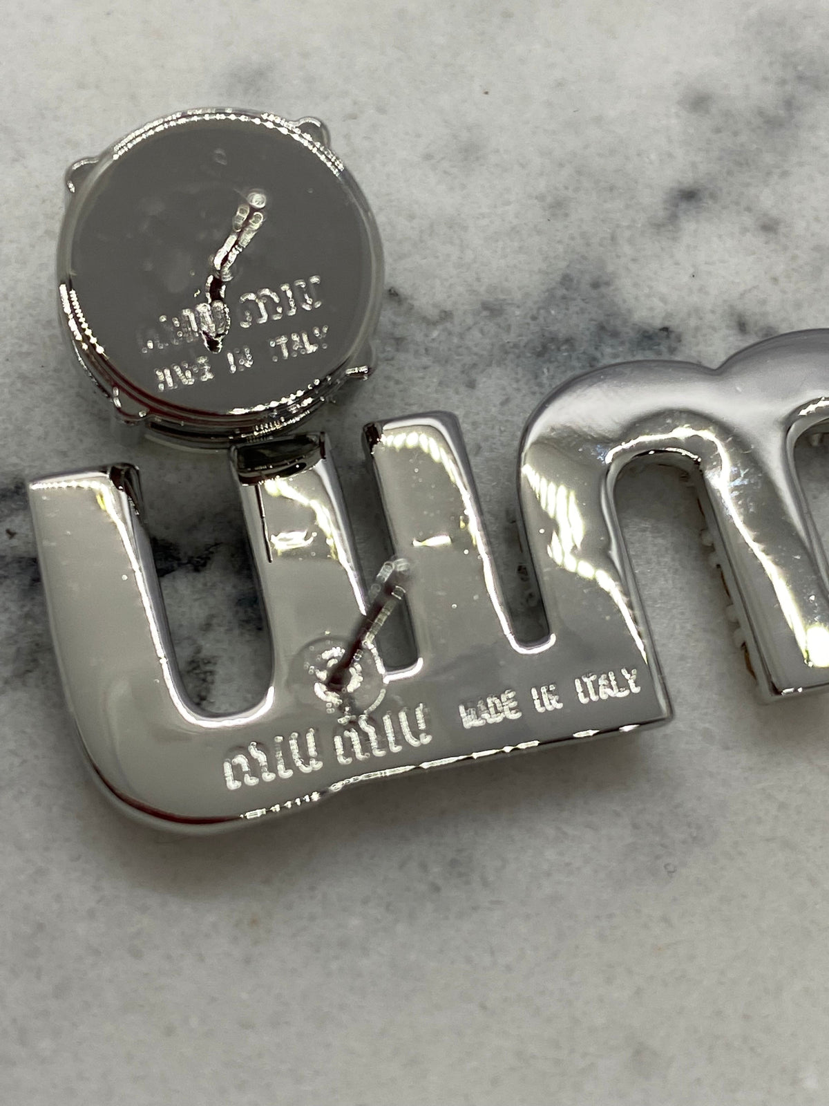 MIU MIU Rhinestone Asymmetric Earrings - Pre owned