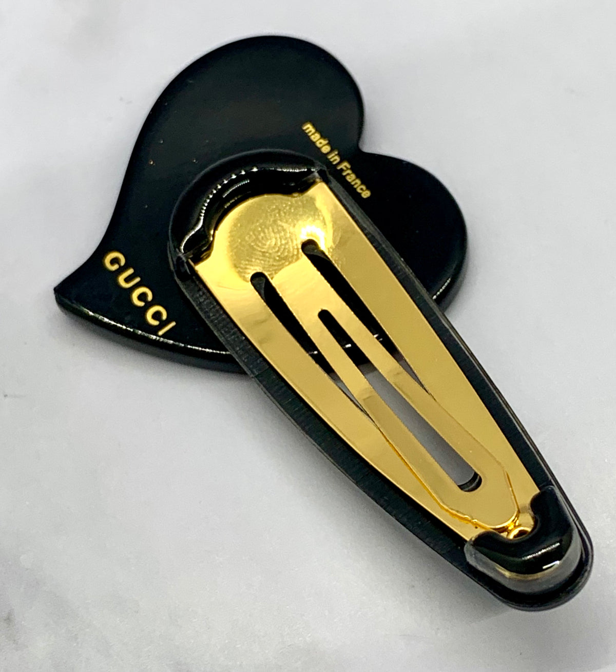 GUCCI Heart Rhinestone Hair Clip - Pre owned