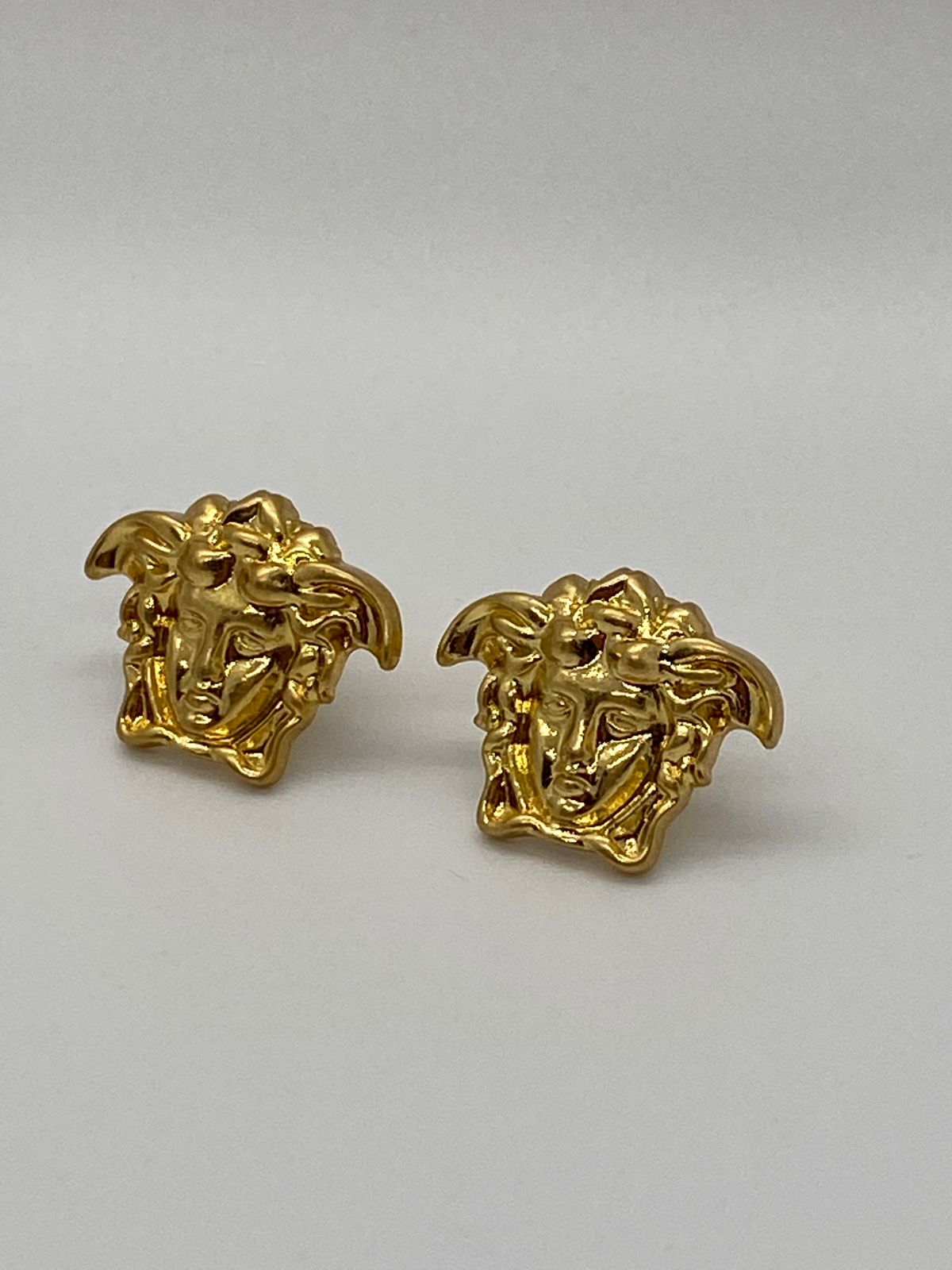 VERSACE Vintage Gold Tone Medusa Earrings - Pre owned