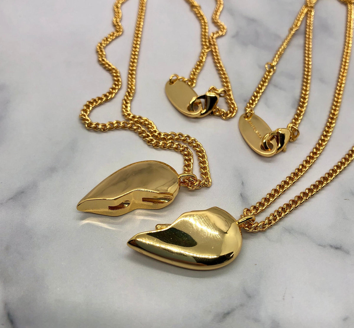 BALENCIAGA Love Lock Friendship Heart Gold Necklace Set - Pre owned