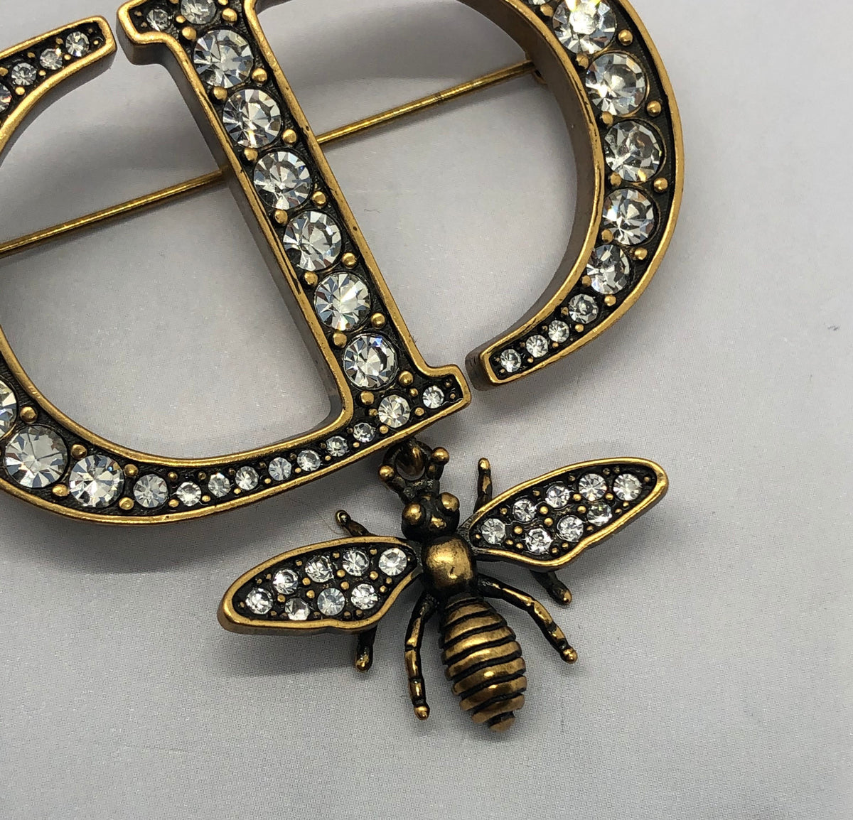 CHRISTIAN DIOR CD Brass Fly Brooch Pin - Pre owned