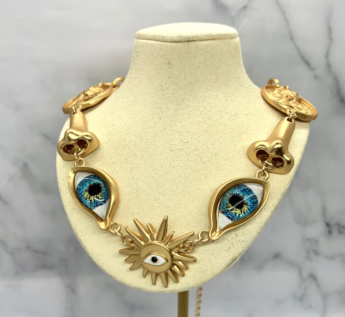 SCHIAPARELLI Eyes & Nose Statement Necklace - Pre owned