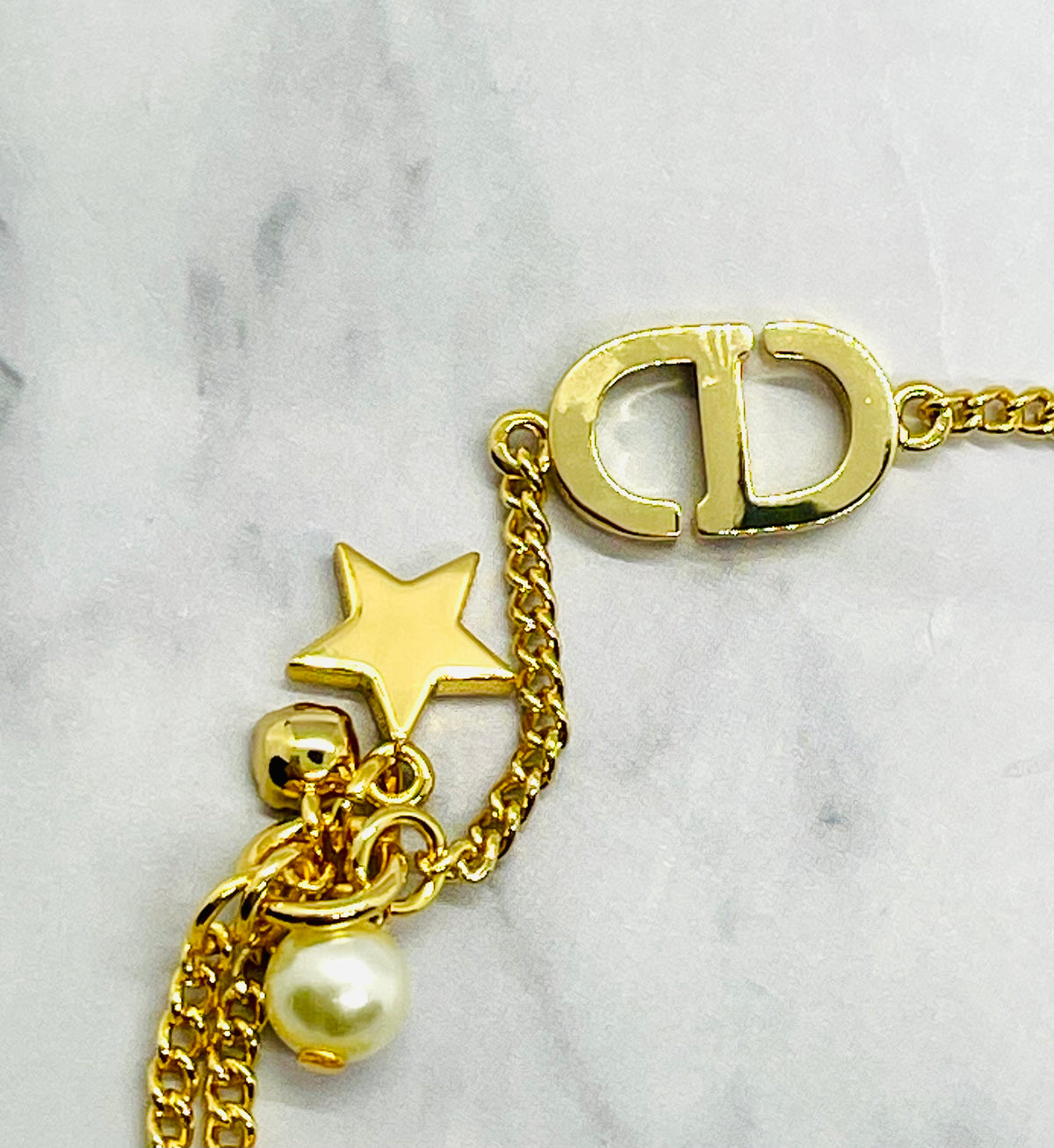 CHRISTIAN DIOR Rhinestone Chain Necklace - Pre owned